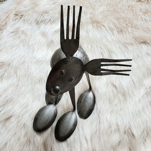 Handmade Silver Metal Farmhouse Figurine